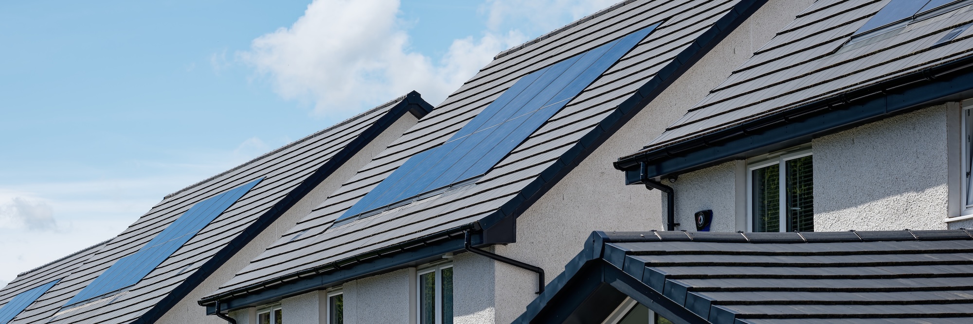 Modern homes with solar panels