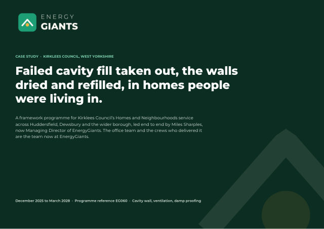 Cover of the Kirklees Council cavity wall insulation case study PDF