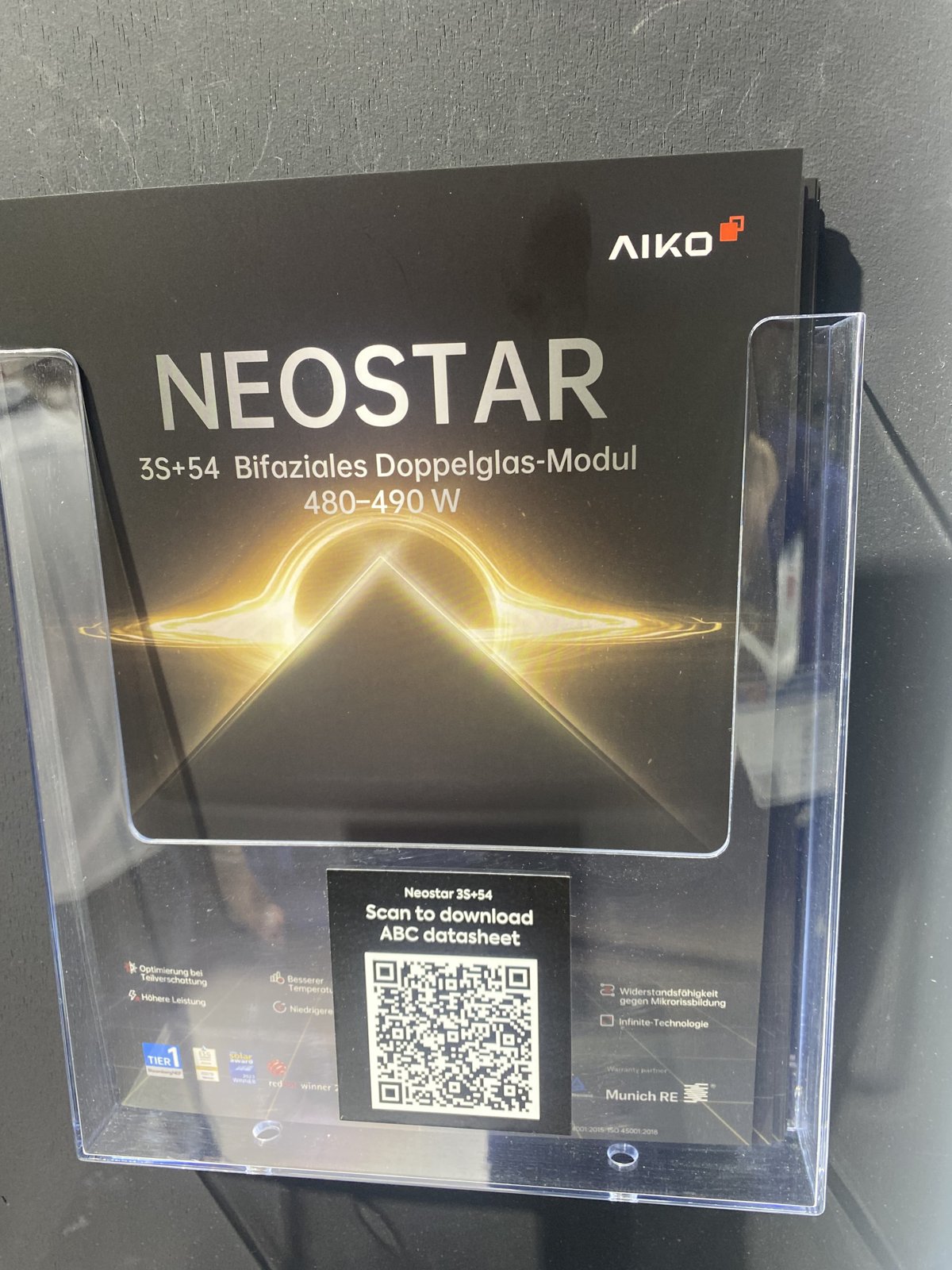 Aiko Neostar 3S+54 datasheet display on the Munich stand